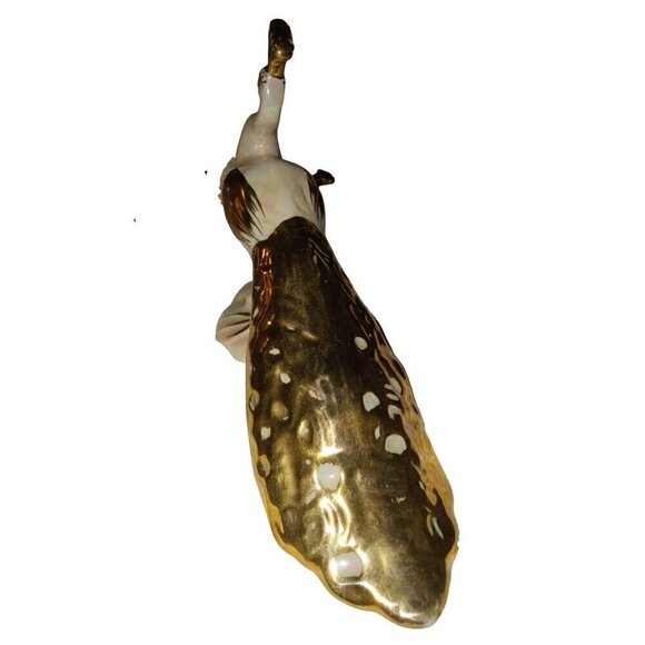 Vintage Bel-Air Pottery USA Lusterware with Gold Gifting Set of 3 Peacocks - Picture 14 of 16